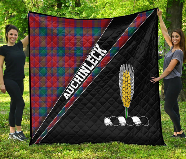 Tartanclans Auchinleck Premium Quilt - Auchinleck Clan Cross Style - aC