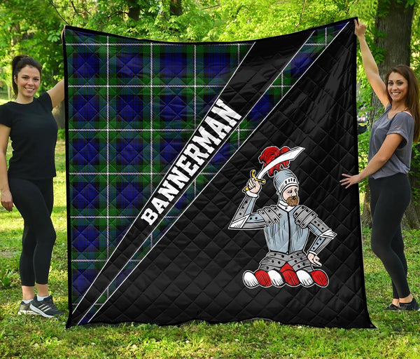 Tartanclans Bannerman Premium Quilt - Bannerman Clan Cross Style - aC