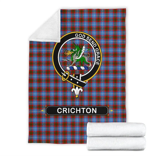 Crichton District Clan Blanket, Scottish Tartan Crichton District Clan Blanket Crest Style Ver2