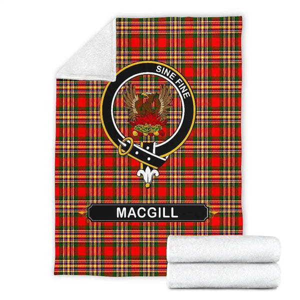 MacGill (Makgill) Clan Blanket, Scottish Tartan MacGill (Makgill) Clan Blanket Crest Style Ver2