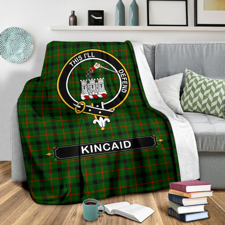 Kincaid Clan Blanket, Scottish Tartan Kincaid Clan Blanket Crest Style Ver2