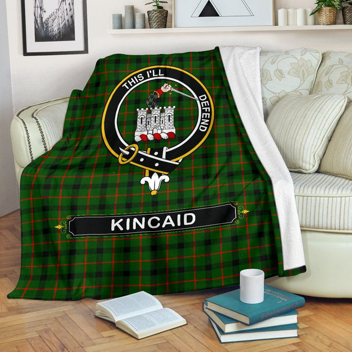 Kincaid Clan Blanket, Scottish Tartan Kincaid Clan Blanket Crest Style Ver2