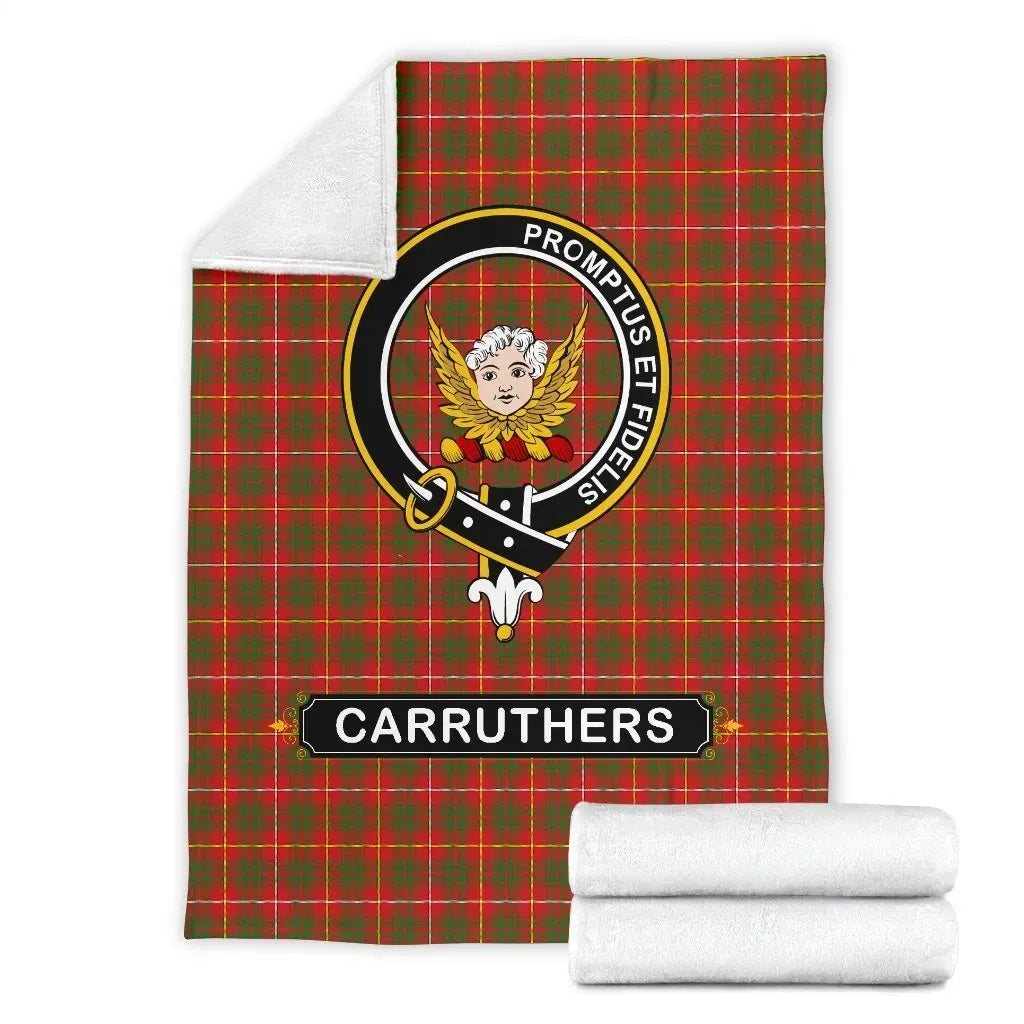 Carruthers Clan Blanket, Scottish Tartan Carruthers Clan Blanket Crest Style Ver2