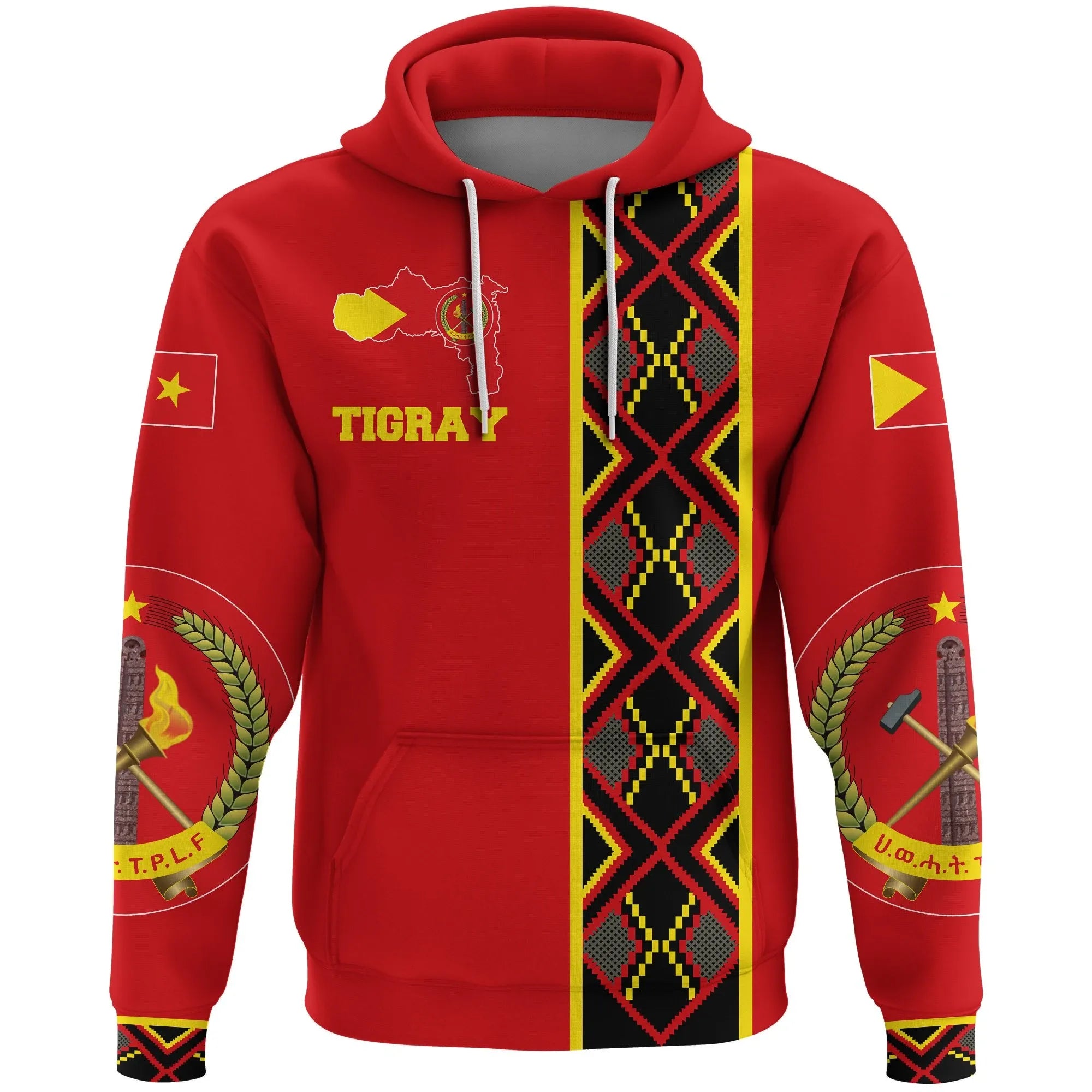 Tigray Maps Africa Pattern Red Pullover