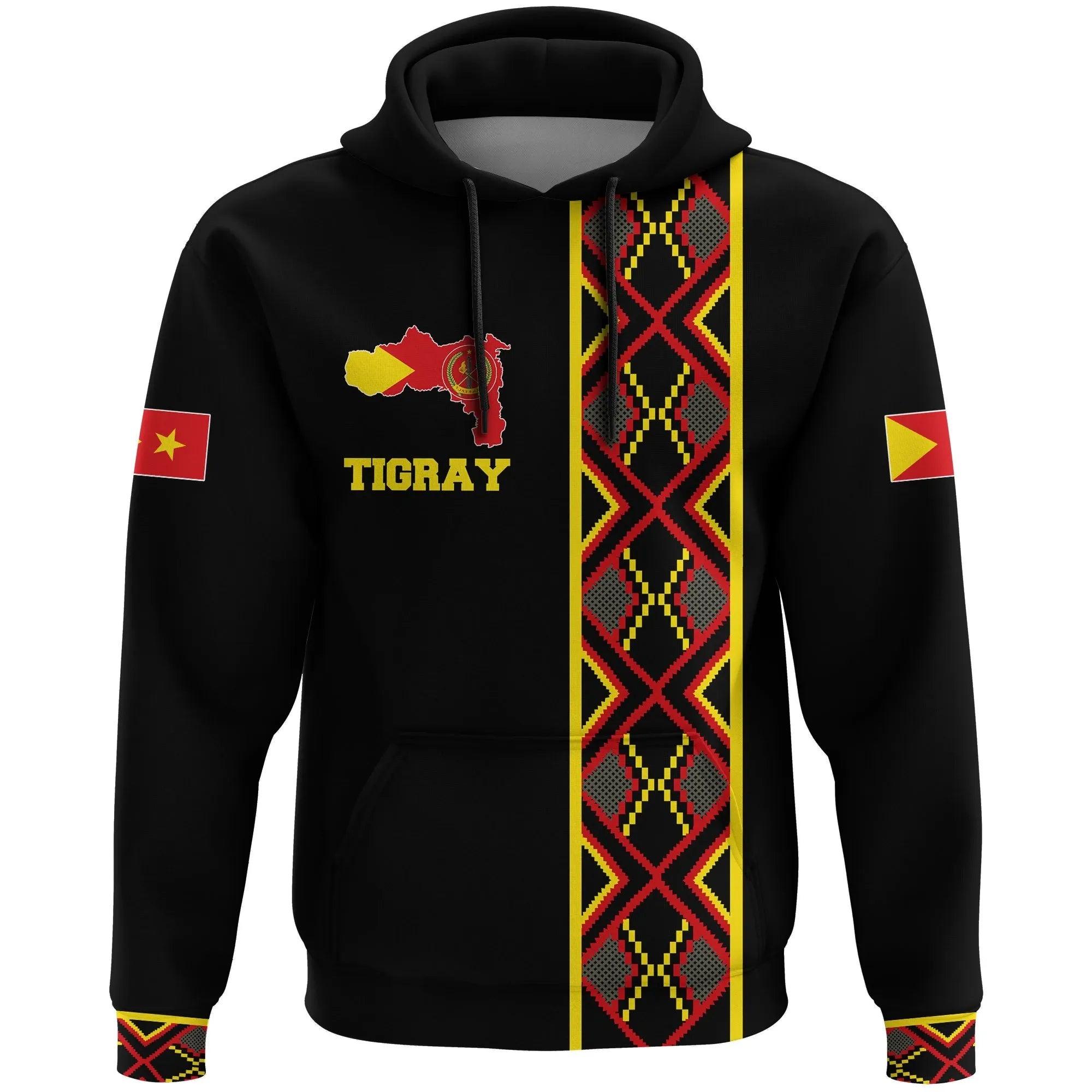 Personalized Tigray Maps Africa Pattern Black Pullover