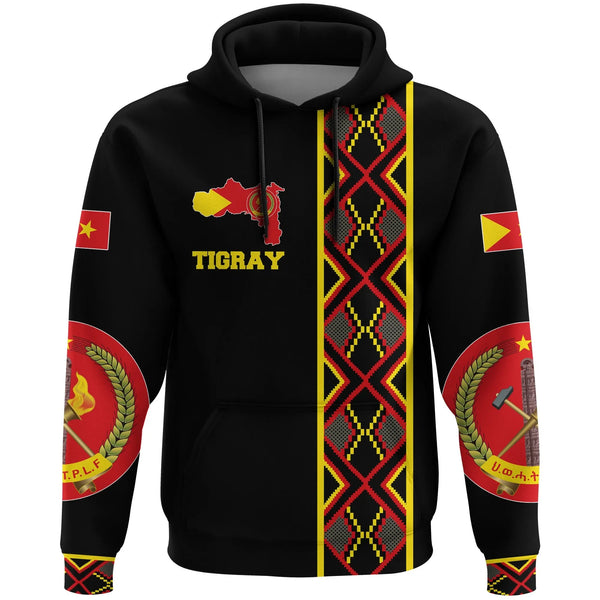 Tigray Maps Africa Pattern Black Pullover