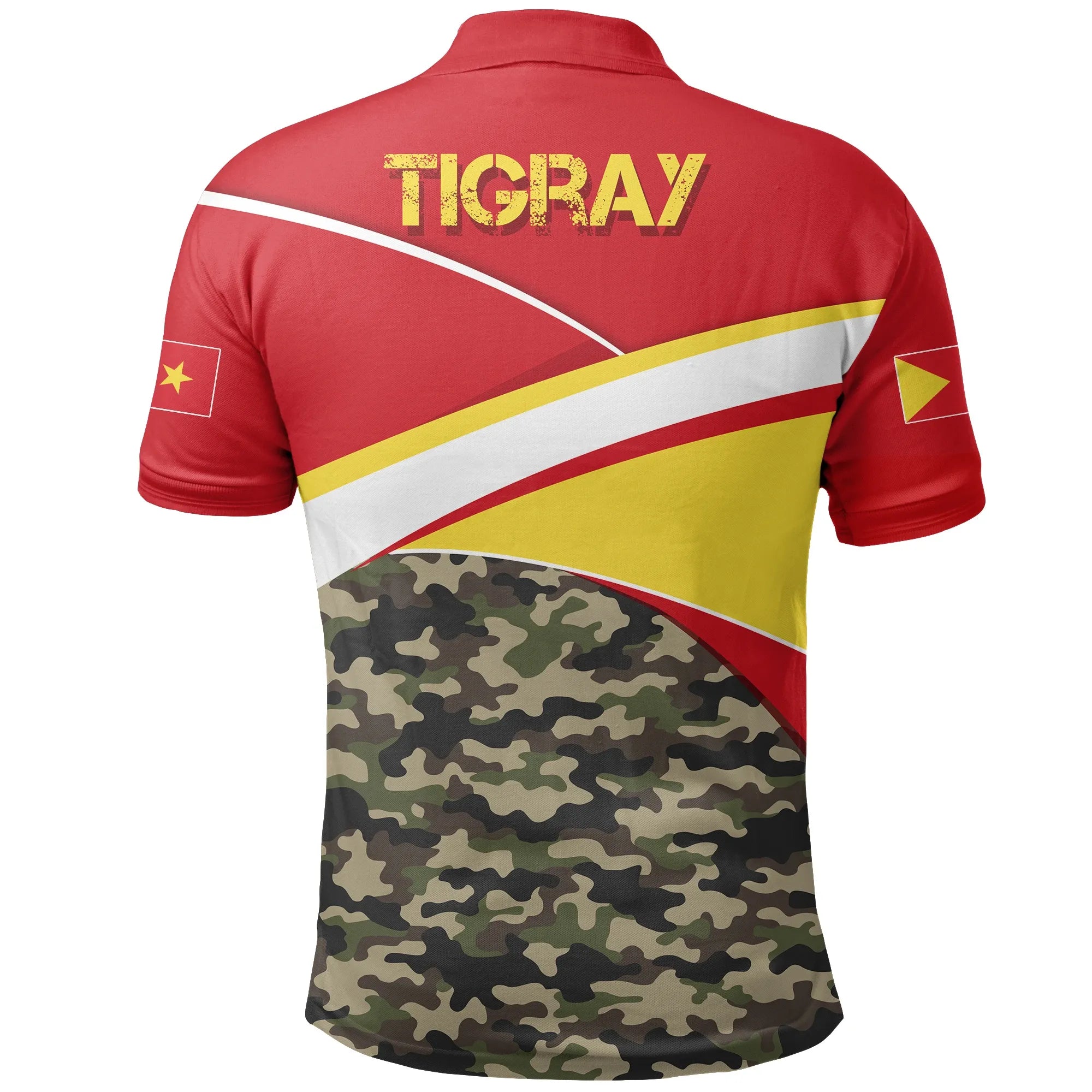 Tigray Flag TPLF Camo Red Polo Shirt