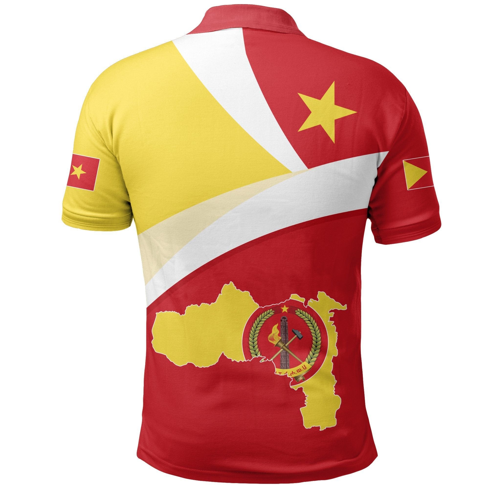 Tigray Flag Maps Red Polo Shirt