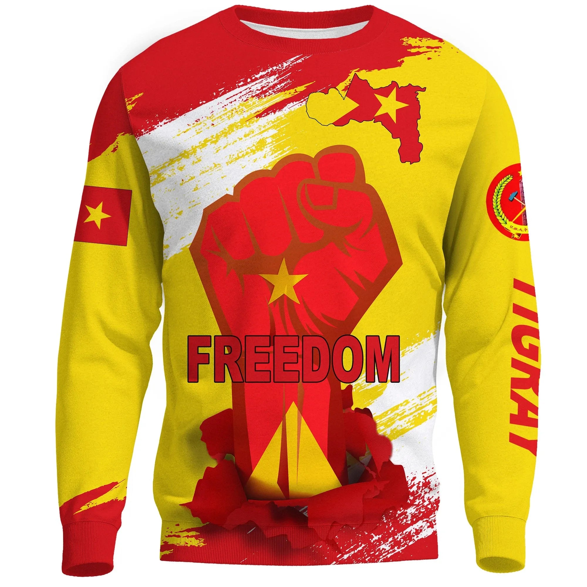 Freedom Tigray Flag And Map Crewneck Sweatshirt