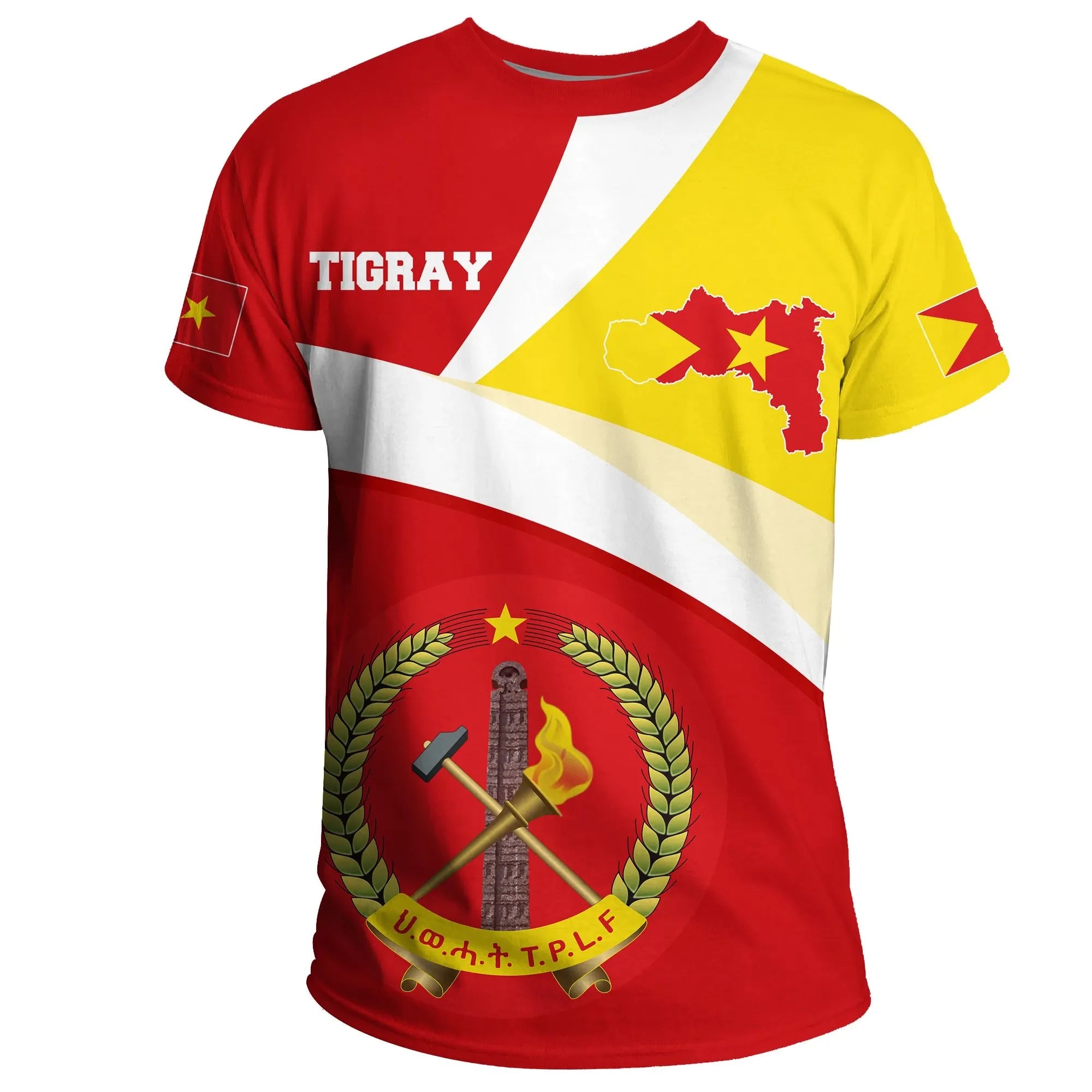 Tigray Flag Maps Red T-shirt