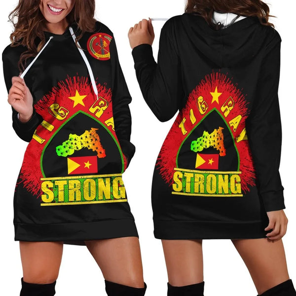 Tigray Strong Black Hoodie Dress