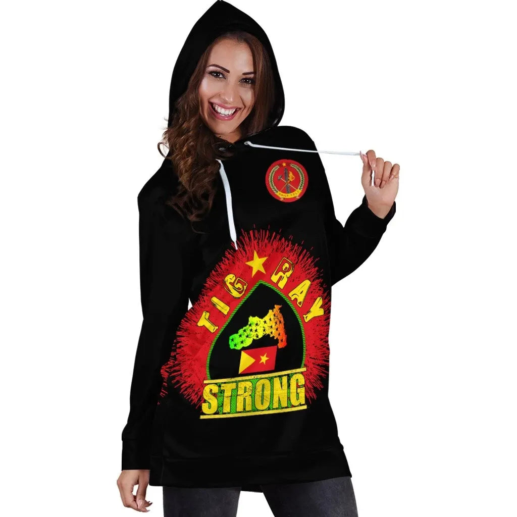 Tigray Strong Black Hoodie Dress