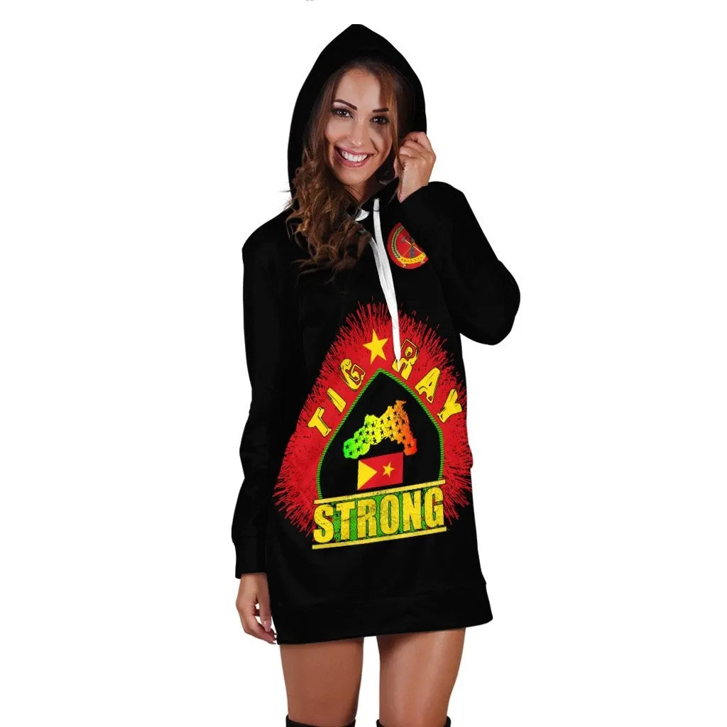 Tigray Strong Black Hoodie Dress