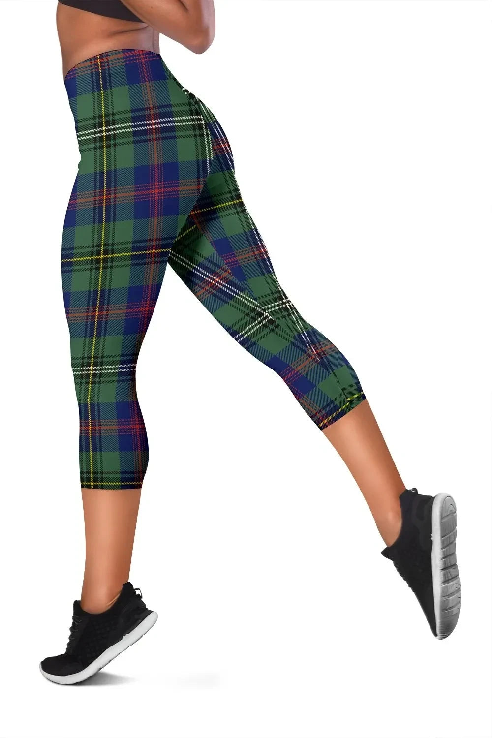 Wood Modern Tartan Capris Leggings