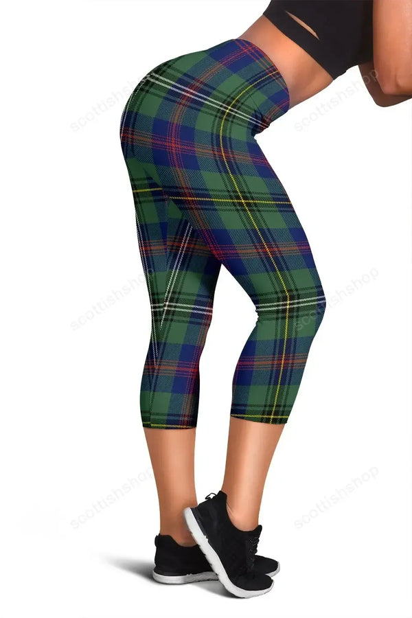 Wood Modern Tartan Capris Leggings