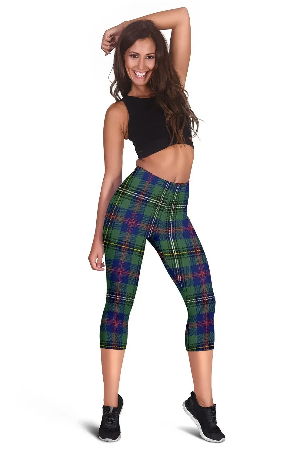 Wood Modern Tartan Capris Leggings