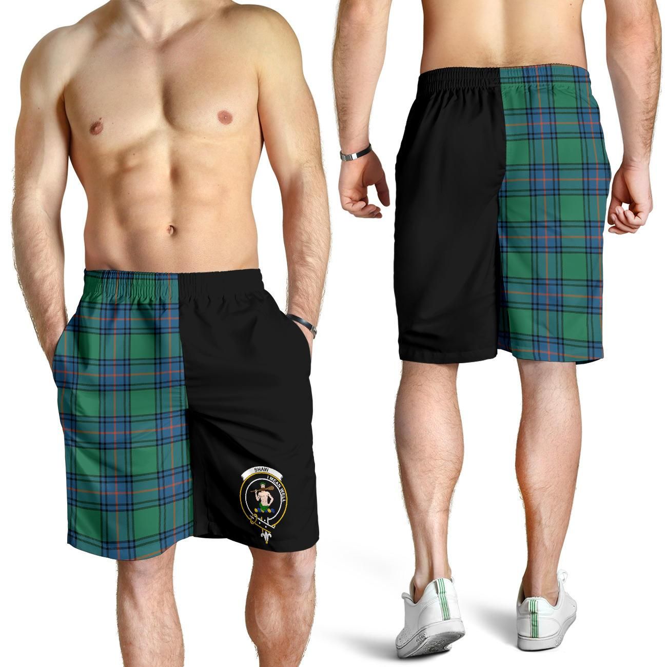 Shaw of Sauchie Tartan Men Short Half Of Me Style