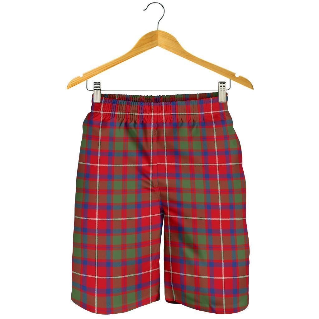 Shaw Red Modern Tartan Plaid Men Short