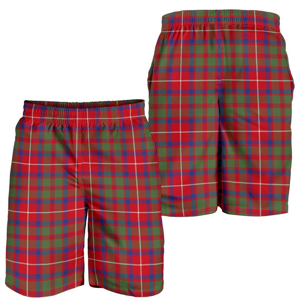 Shaw Red Modern Tartan Plaid Men Short