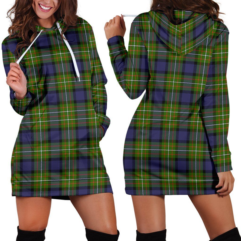 Fergusson Modern Tartan Plaid Hoodie Dress