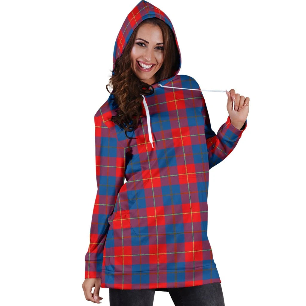 Galloway Red Tartan Plaid Hoodie Dress