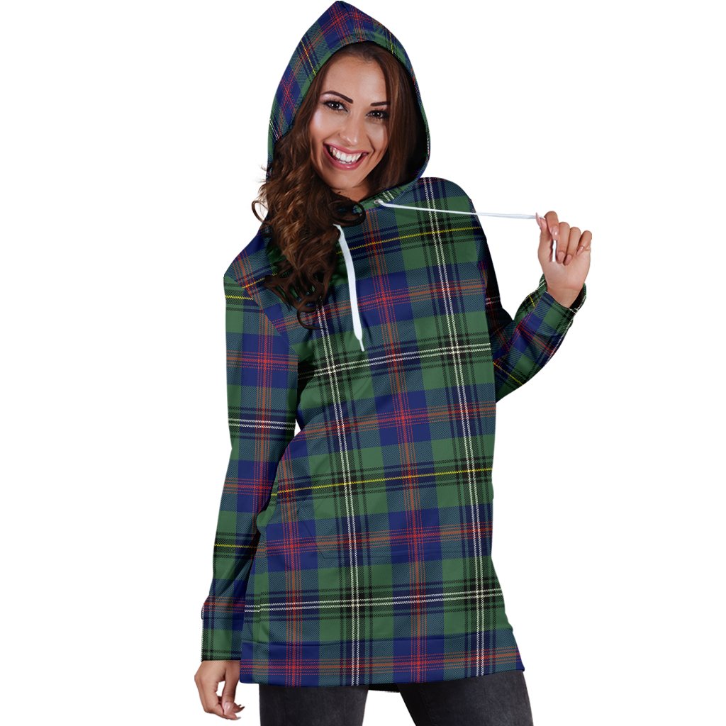 Wood Modern Tartan Plaid Hoodie Dress