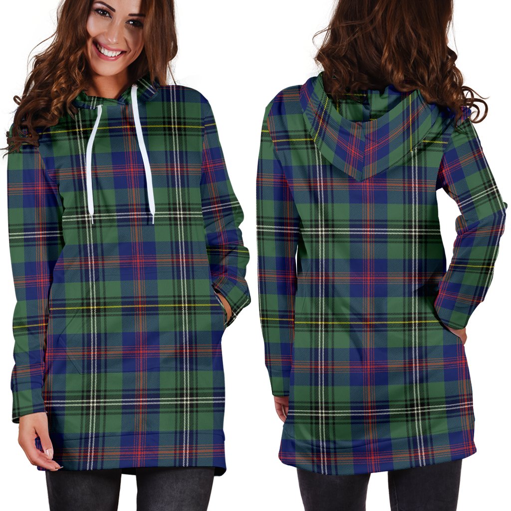 Wood Modern Tartan Plaid Hoodie Dress