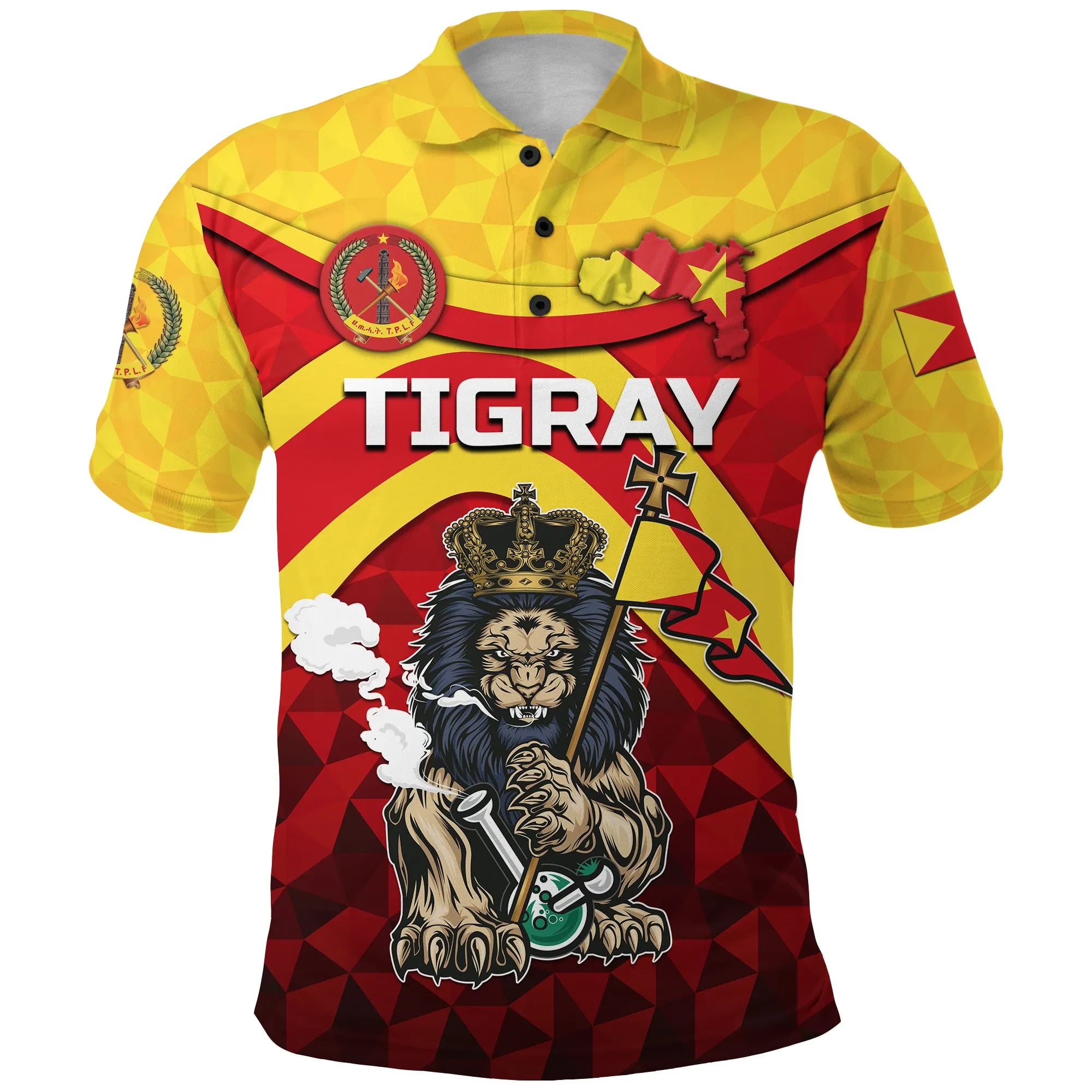 Tigray Vibes Version Powerful Lion Polo Shirt