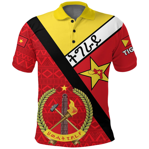 Tigray Coat Of Arms With Africa Pattern Polo Shirt