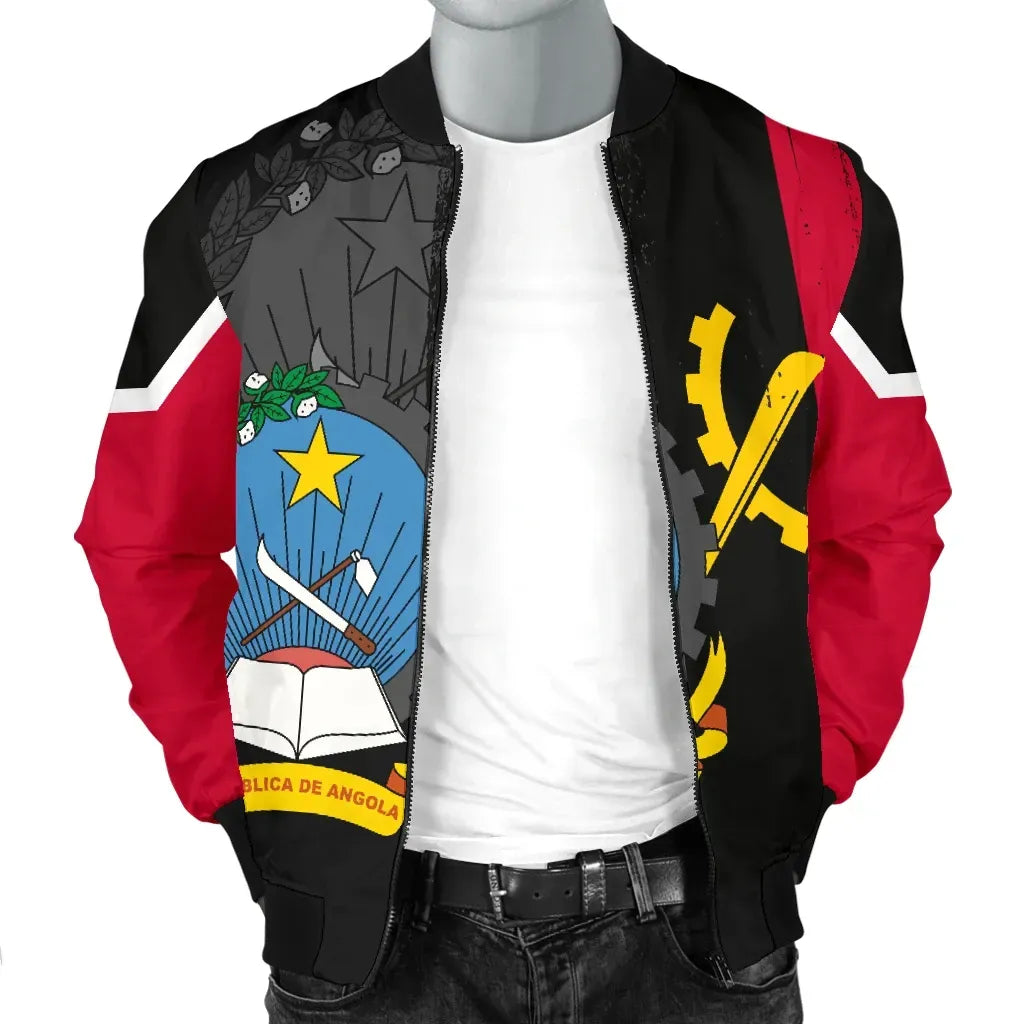 Angola Flag Style Men's Bomber Jacket