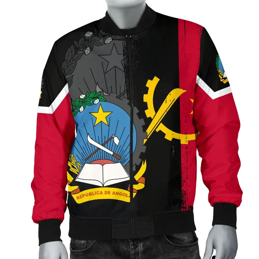 Angola Flag Style Men's Bomber Jacket