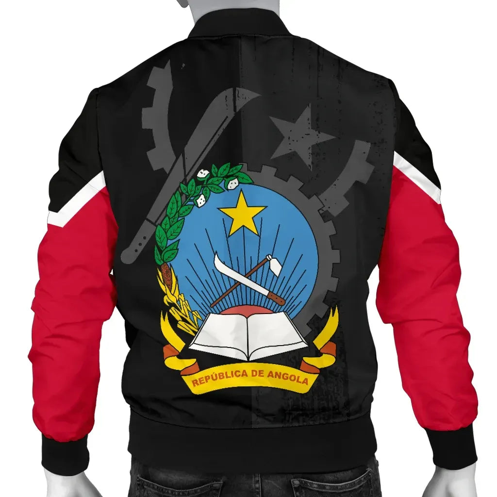 Angola Flag Style Men's Bomber Jacket