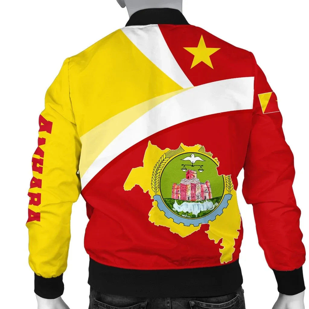 Amhara Flag Maps Red Bomber Jacket