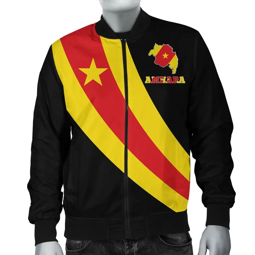 Amhara Flag Maps  Bomber Jacket