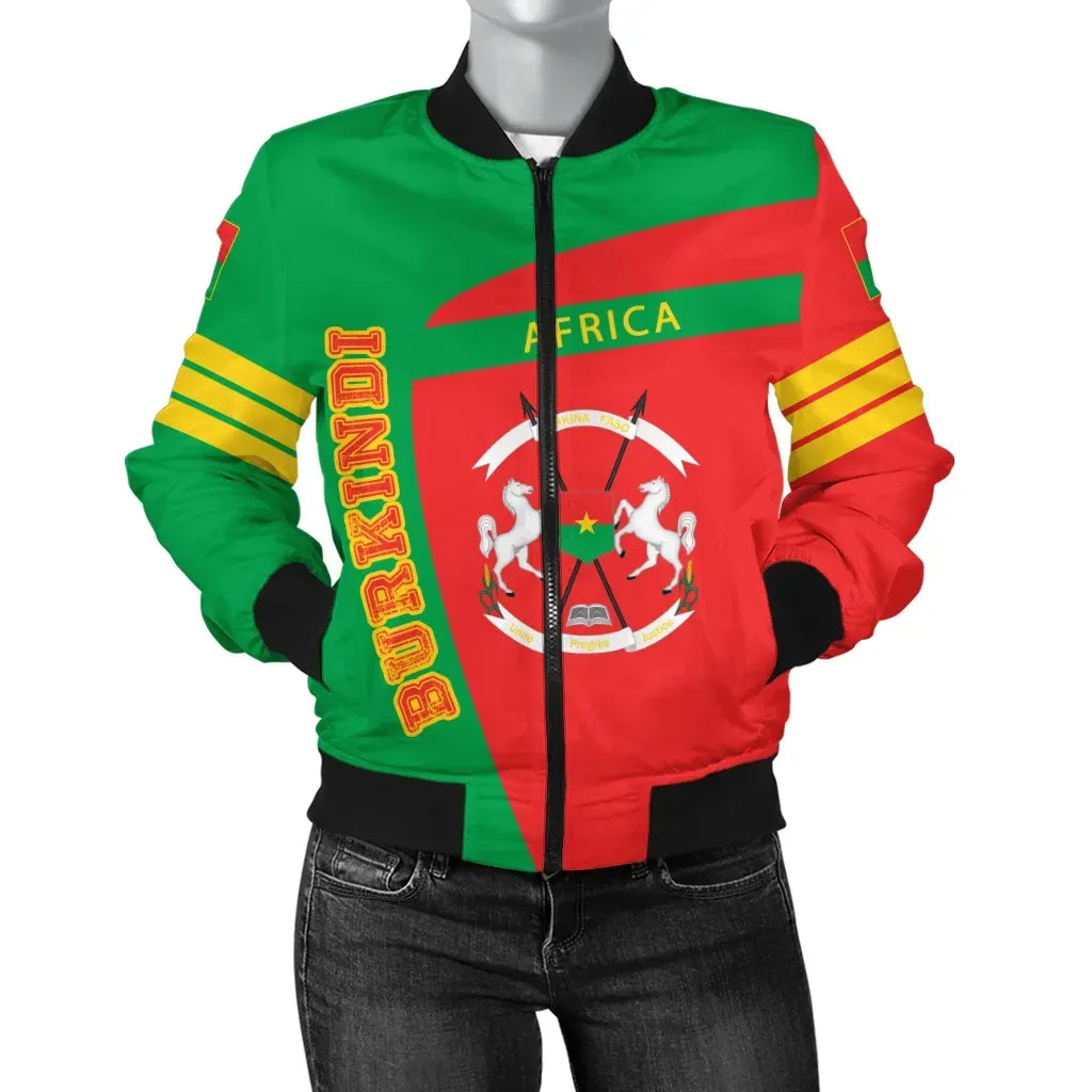 Burkina Faso Pride Burkindi Bomber Jacket - Sport Style