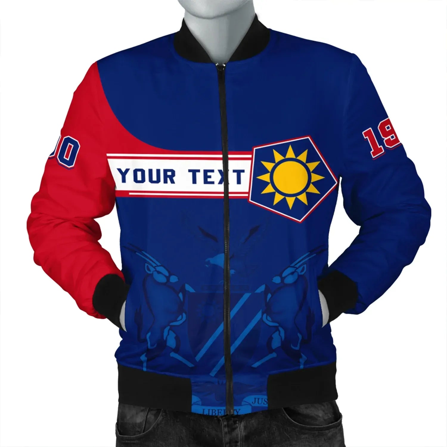 Custom Namibia Bomber Jacket Pentagon Style