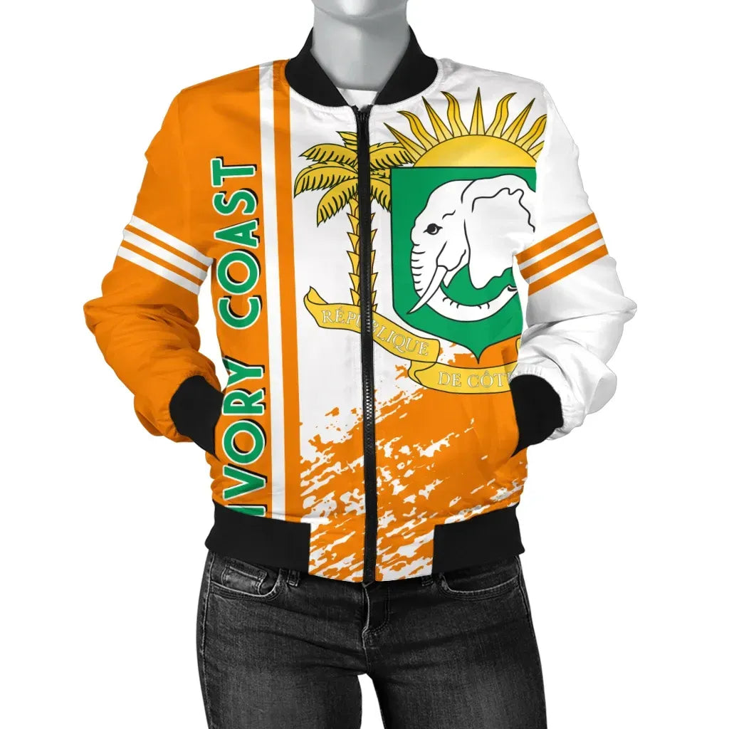 Ivory Coast Bomber Jacket Quarter Style