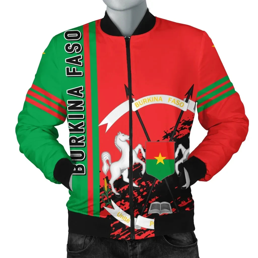 Burkina Faso Bomber Jacket Quarter Style