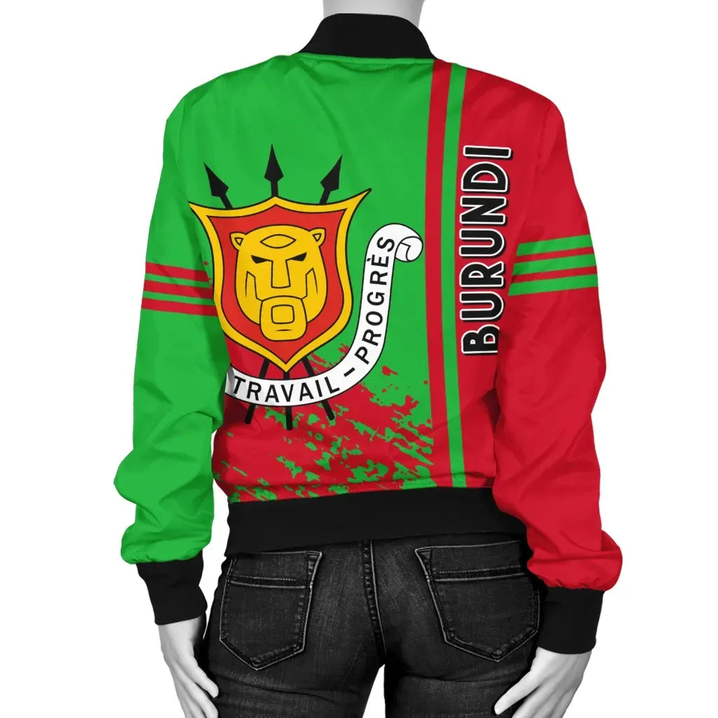 Burundi Bomber Jacket Quarter Style