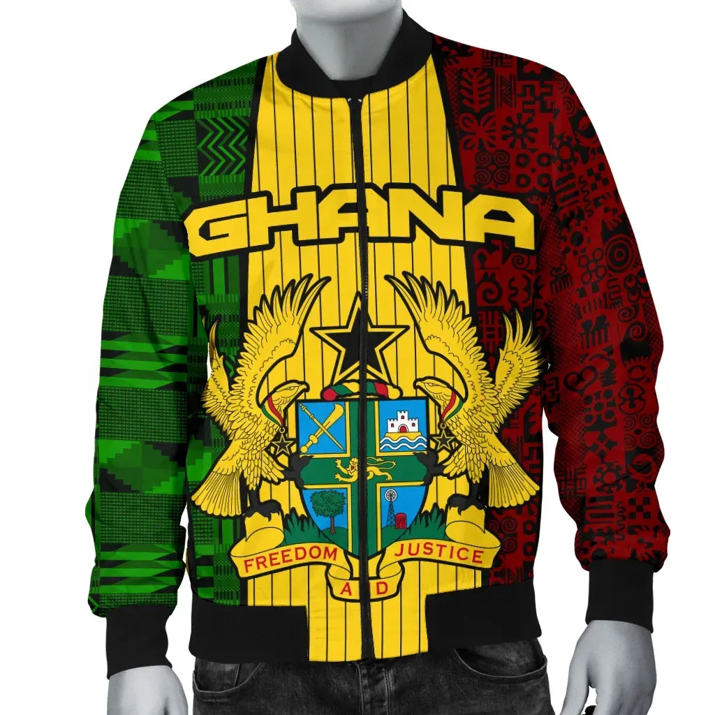 Ghana Coat Of Arms Men's Bomber Jacket