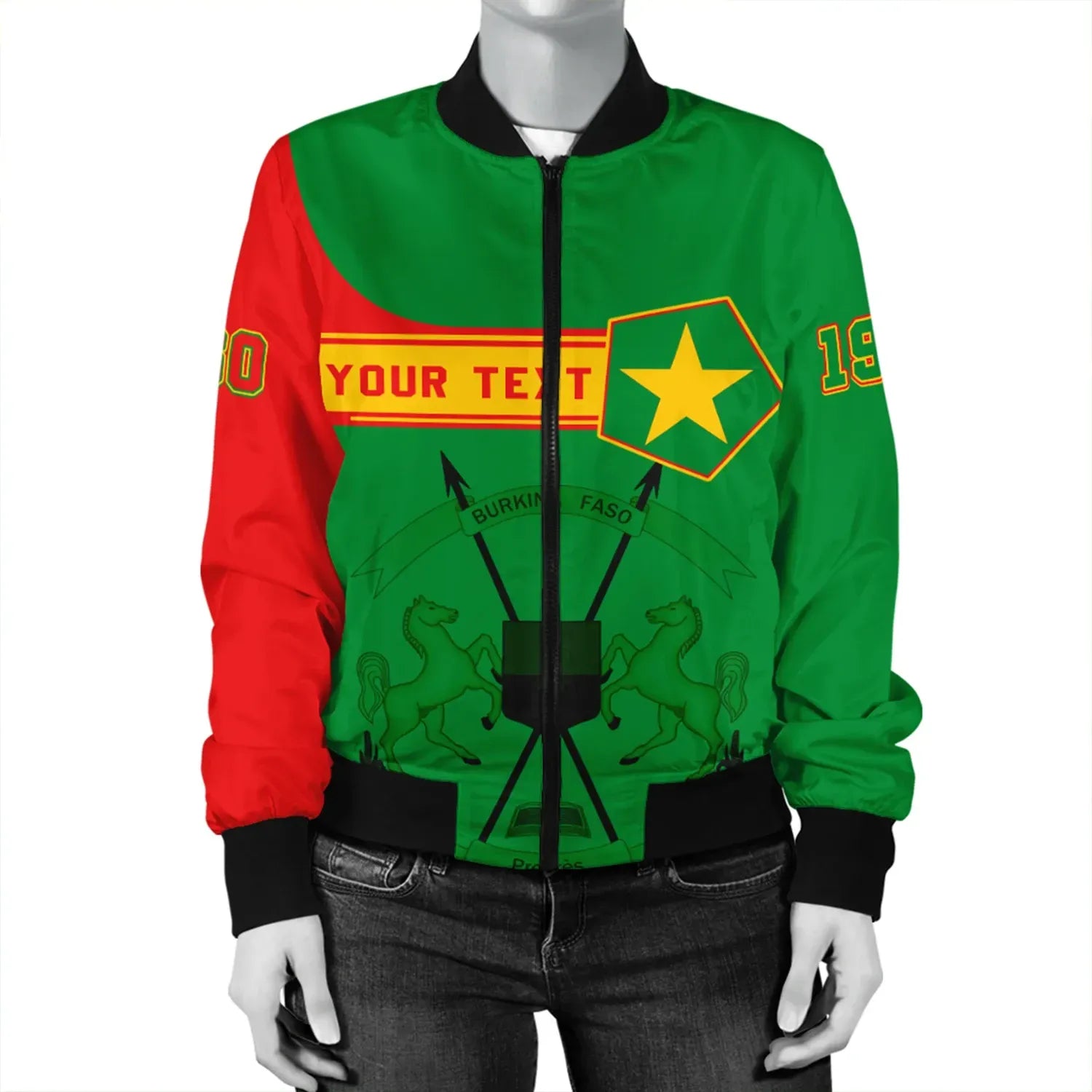 Custom Burkina Faso Bomber Jacket Pentagon Style