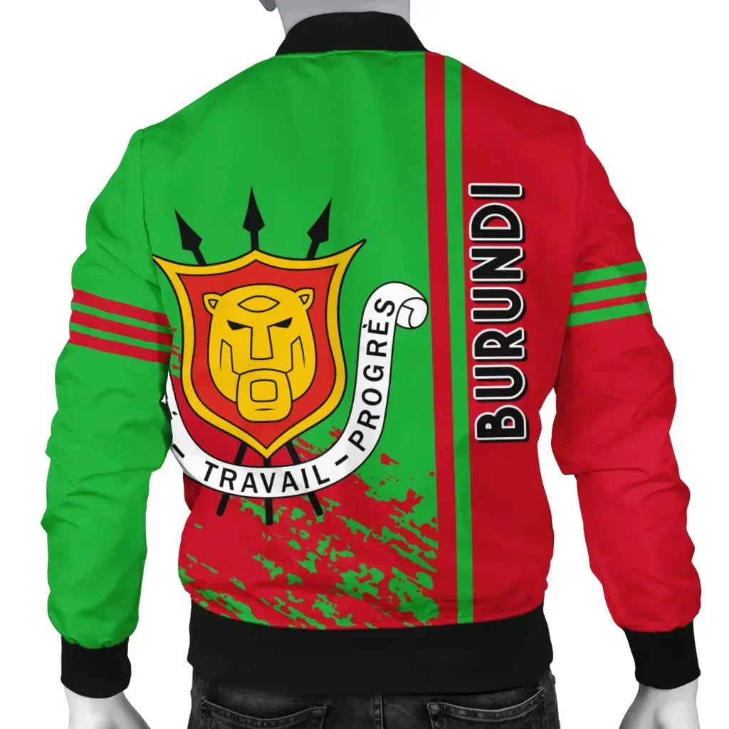 Burundi Bomber Jacket Quarter Style