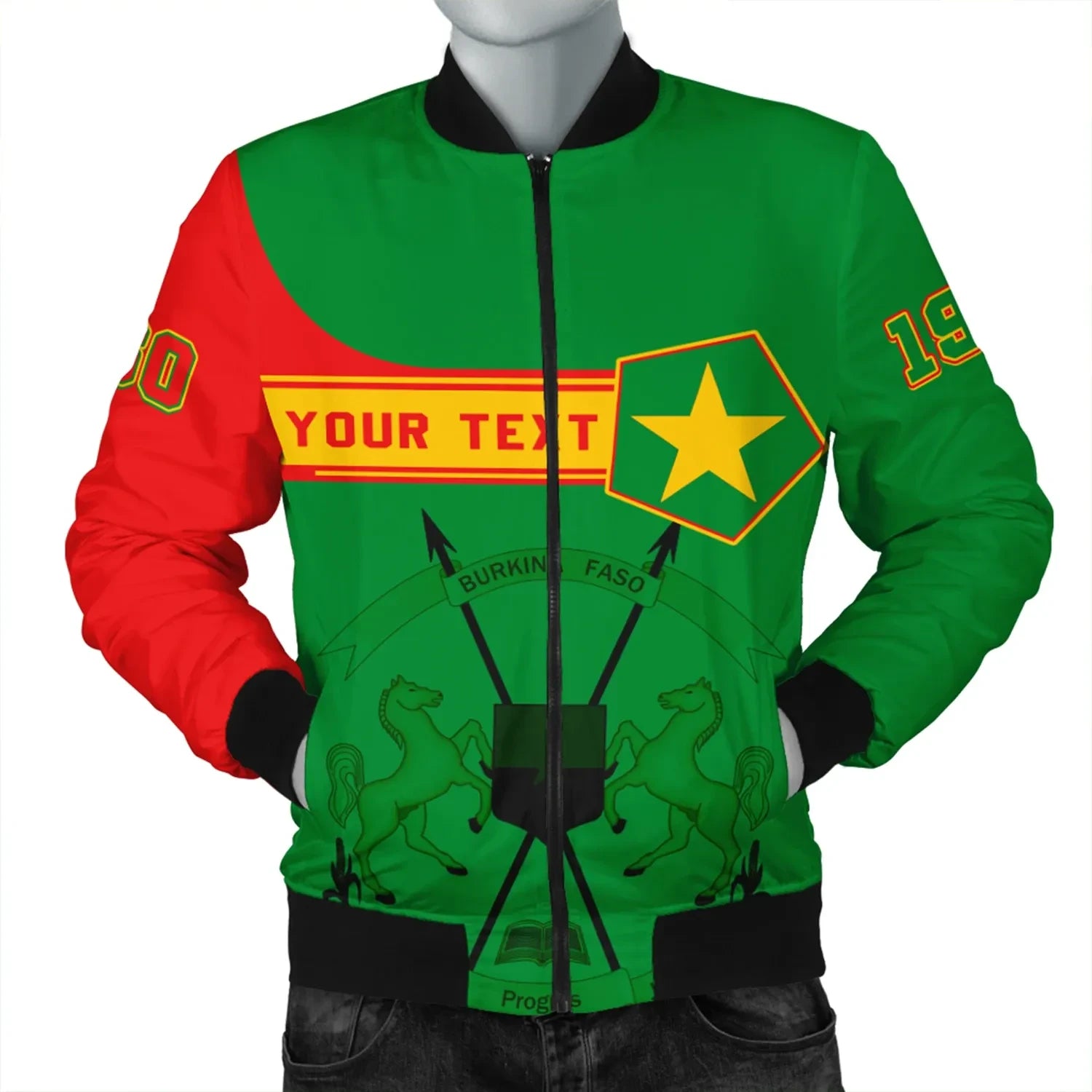 Custom Burkina Faso Bomber Jacket Pentagon Style