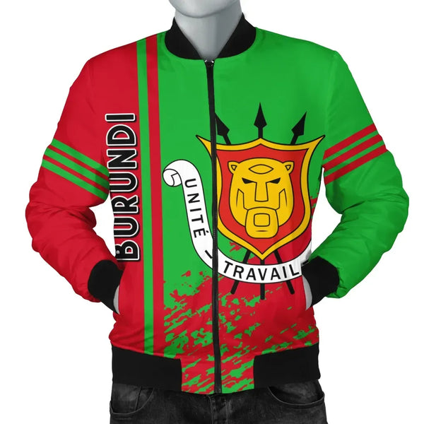 Burundi Bomber Jacket Quarter Style