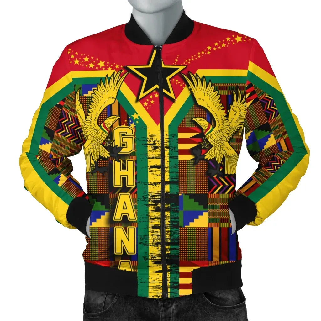 Ghana Kente Style Bomber Jacket