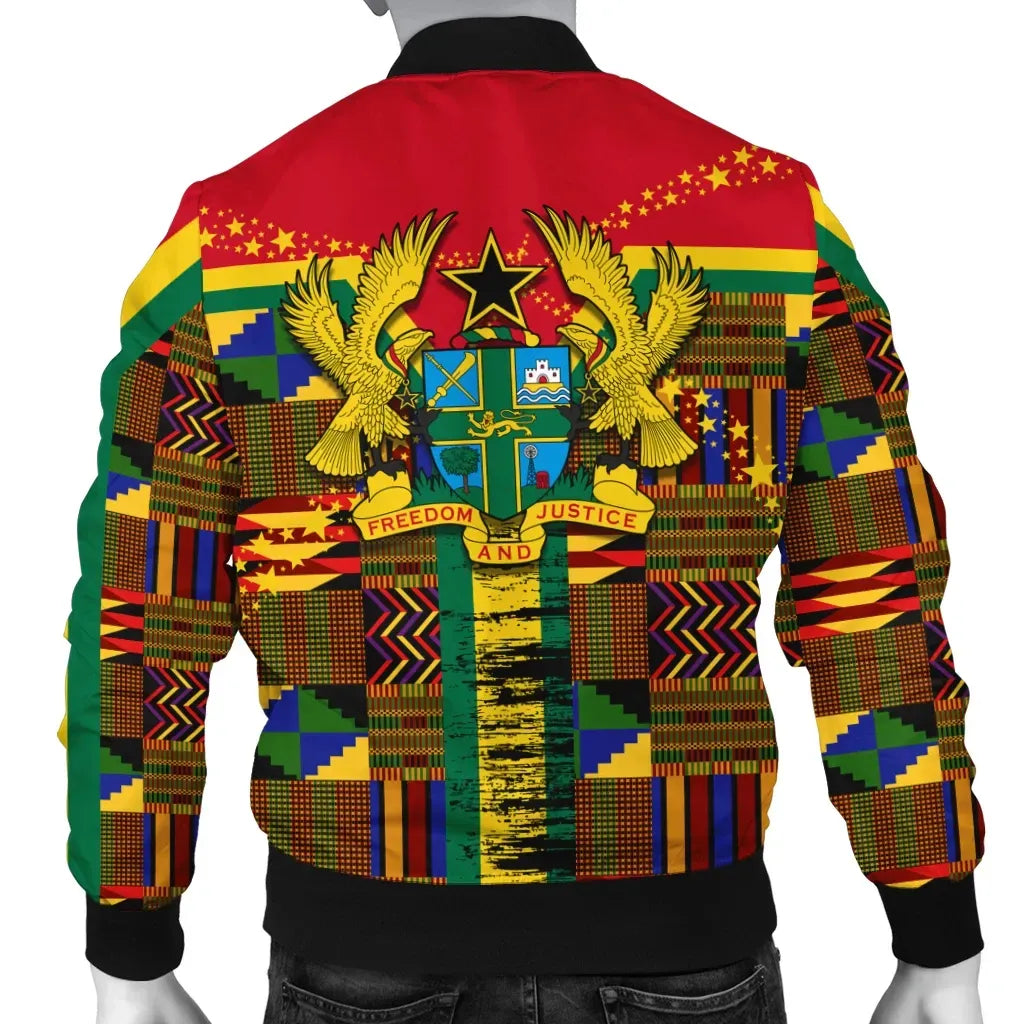 Ghana Kente Style Bomber Jacket