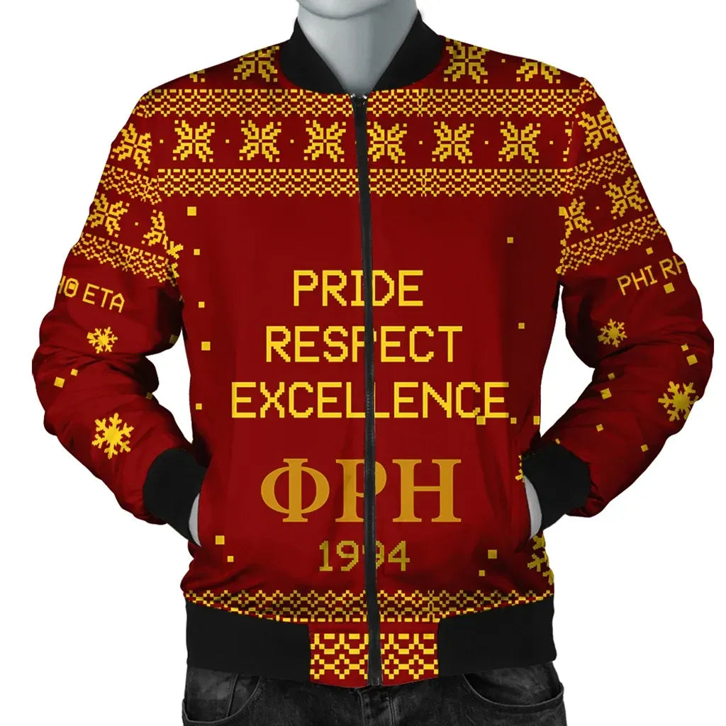 Bomber Jacket - Phi Rho Eta Xmas Motto Bomber Jacket