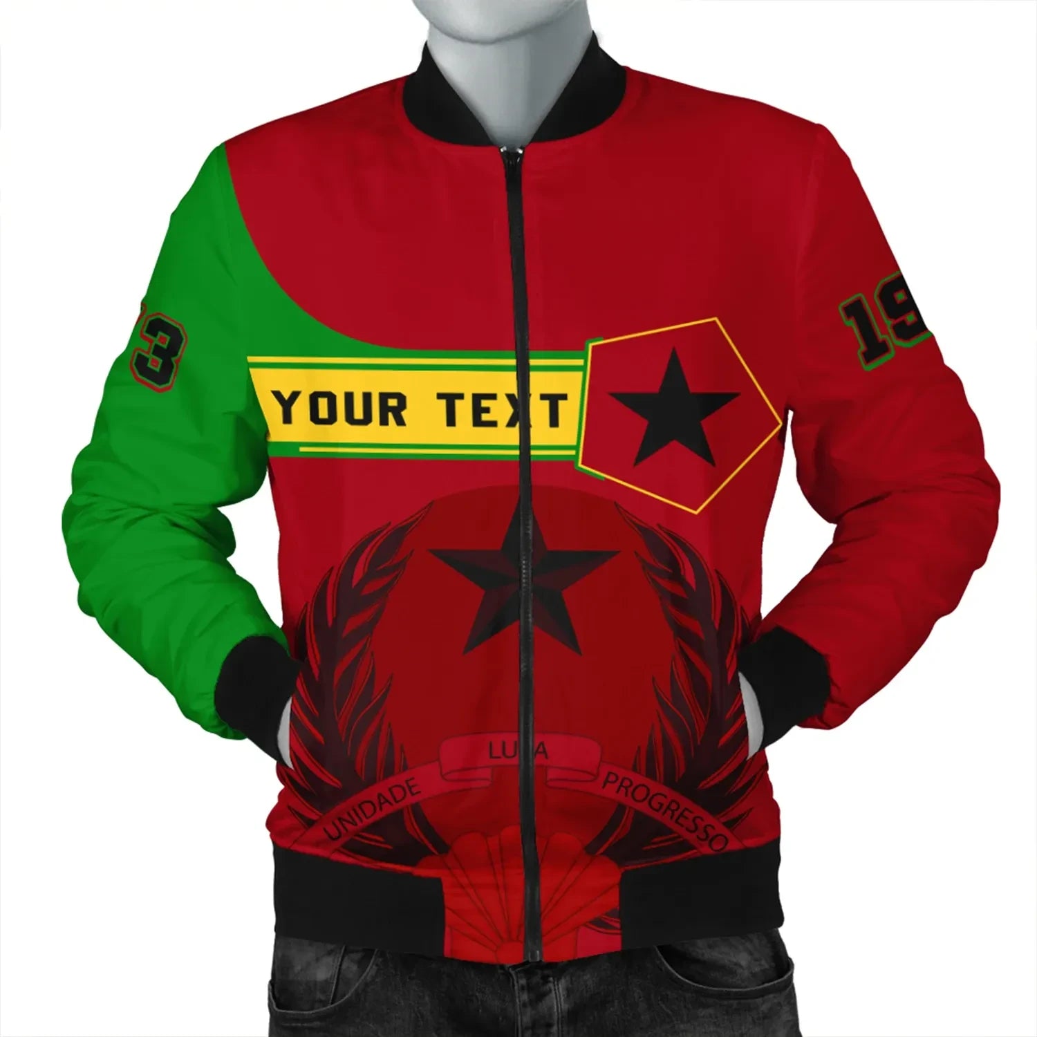 Custom Guinea-Bissau Bomber Jacket Pentagon Style