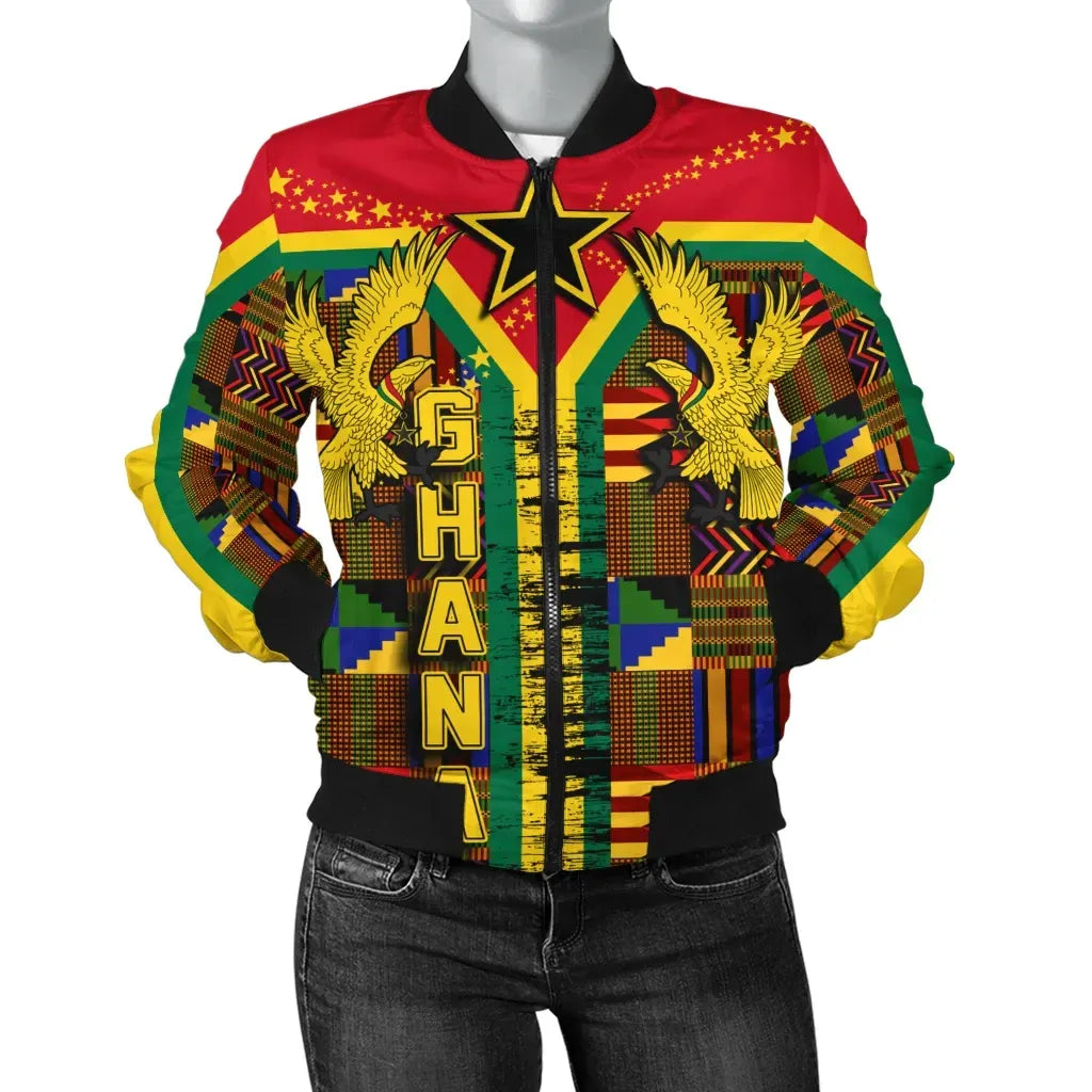 Ghana Kente Style Bomber Jacket