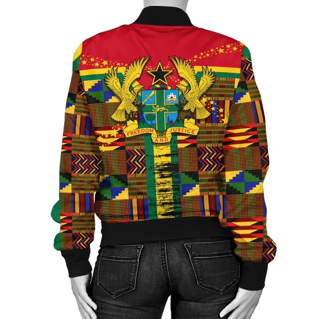 Ghana Kente Style Bomber Jacket